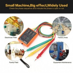SM852B 3 fázisú forgásmérő digitális fázisjelző érzékelő LED zümmögő fázis szekvencia mérő feszültség
