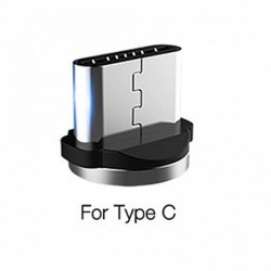 C típus esetén - 1PC LED jelző mágneses USB töltőkábel, C típusú fej, IOS fej