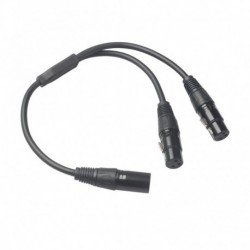XLR 3 tűs 30 cm-es, egy férfi-kettős női audio adapter kábel a keverő mikrofon teljesítményerősítő audio kábeléhez