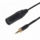Belső menet 3,5 mm-es férfi-férfi átviteli kábel 30 cm-es vezeték nélküli mikrofon fényképezőgép-felvevő audio