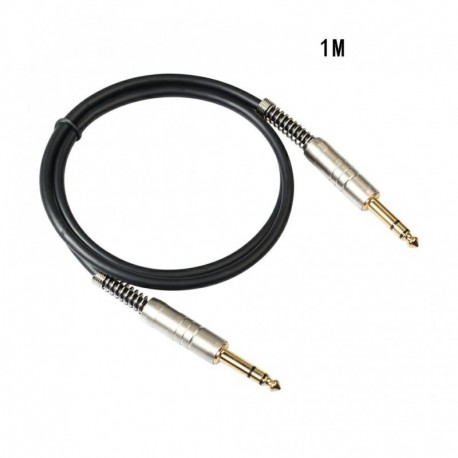 1M - 6,35 mm-es férfi-férfi sztereó audiokábel fém házzal az elektromos gitármikrofon erősítő hangkombinációjához