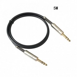 5M - 6,35 mm-es férfi-férfi sztereó audiokábel fém házzal az elektromos gitármikrofon erősítő hangkombinációjához