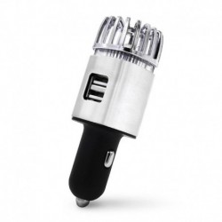Ezüst - Autós légtisztító ionizáló tisztító kettős USB töltővel és Ionic légfrissítő légtisztítóval