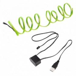 Fluoreszkáló zöld - 2M LED EL könnyű neon kötél autó tánc izzó fény szalag   3V / 12V vezérlő USB meghajtó autó
