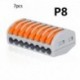 8 pólusú 7db - Mini gyorsvezeték-csatlakozók Univerzális kompakt huzalvezető betolható sorkapocslágy puha és kemény