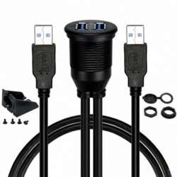 Autó műszerfala süllyesztett USB dokkoló adapter műszerfal panel 3.0 port férfi-női kábel hosszabbító kábel