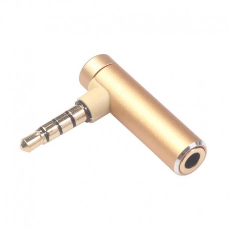 Kék - 90 fokos jobb merőleges 3,5 mm-es férfi-női audio átalakító adapter csatlakozó L típusú sztereó fülhallgató