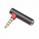 Kék - 90 fokos jobb merőleges 3,5 mm-es férfi-női audio átalakító adapter csatlakozó L típusú sztereó fülhallgató