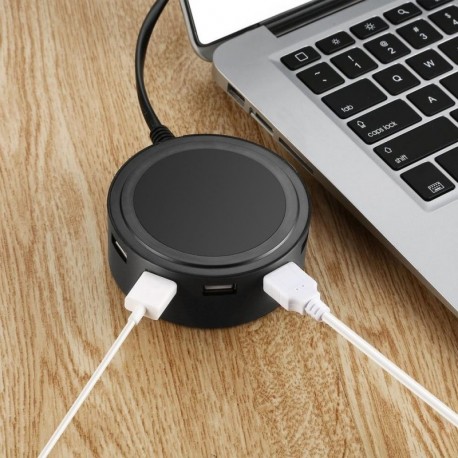 Amerikai fekete - BXD-12 hordozható 6 portos USB asztali töltő Intelligens azonosító tervezés Univerzális intelligens