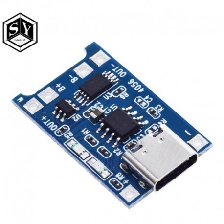 5PCS type-c USB 5V 1A 18650 TP4056 lítium akkumulátortöltő modul töltőtábla kettős védelemmel 1A Li-ion jó