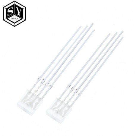 10xKözös katód - 10db téglalap alakú LED-ek 255 diódás RGB LED diffúz katód / anód négyzet 2 * 5 * 5mm piros zöld