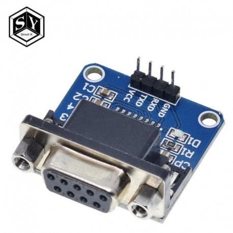 1db Nagyszerű IT MAX3232 RS232 - TTL soros port átalakító modul DB9 csatlakozó MAX232