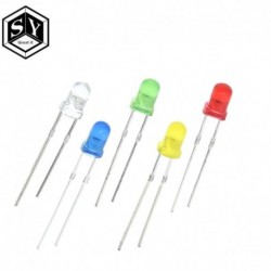 F3 RED pirosra vált - NAGY 100PCS 5 színű F3 3MM LED-es diódakészlet Vegyes szín Piros Zöld Sárga Kék Fehér