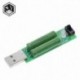 1PCS USB-port Mini kisülési terhelési ellenállás Digitális áramfeszültség-mérő teszter 2A / 1A kapcsolóval 1A Zöld