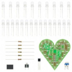 LED piros - Barkácskészlet szív alakú légző lámpa készlet légző LED-csomag piros, fehér, kék, zöld, elektronikus