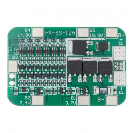 6S15A - 6S 15A 24V NYÁK BMS védőtábla 6 csomag 18650 lítium-ionos lítium elemcellához 50 * 32mm
