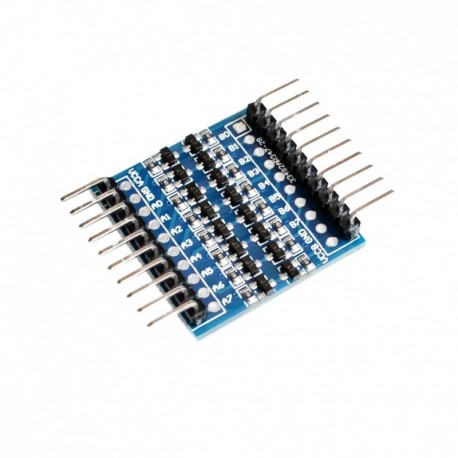 8 csatornás 3.3V-5V 5V-3.3V IIC UART SPI TTL kétirányú ívelt tűszint átalakító modul