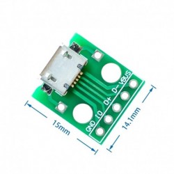 5db MICRO USB - DIP adapter 5pin női csatlakozó B típusú NYÁK átalakító