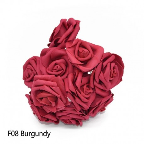 25 fej 8 cm új színes mesterséges PE hab hab rózsavirág menyasszony csokor otthoni