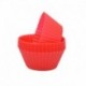 piros - 12db szilikon tortaforma kerek muffin cupcake sütőformák újrafelhasználható barkács torta díszítő eszközök
