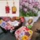 B17 - 7db / készlet 25x25cm virágmintás pamut anyagból nyomtatott kendő DIY kézzel készített patchwork anyag kézimunka