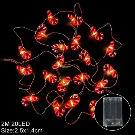 2m cukorkás nád - Hópehely LED fény karácsonyi díszek otthoni függő füzér karácsonyfa dísz dísz 2020 Navidad