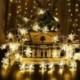 2m cukorkás nád - Hópehely LED fény karácsonyi díszek otthoni függő füzér karácsonyfa dísz dísz 2020 Navidad
