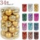 sötétzöld - 34db 4cm-es karácsonyfadíszek golyók csecsebecse karácsonyi party függő labdadíszek karácsonyi díszek