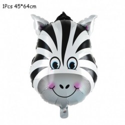 1db zebra - Szafari állatok Banner Jungle Party Decoration Safari Party Decor Jungle Theme Animal Balloons 1st Birthday Party