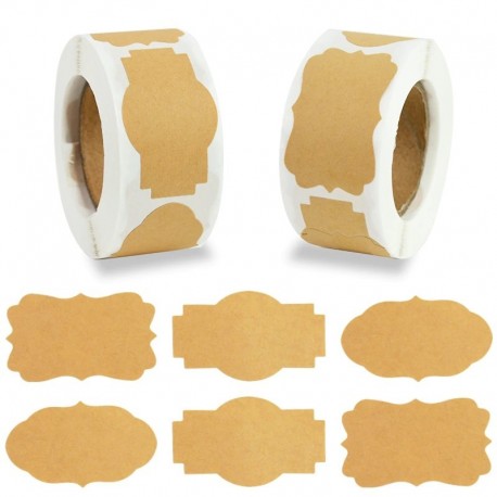 300db - 300db üres Kraft címke matricák torta sütés DIY pecsét címke esküvői party dekoráció ajándék címkék