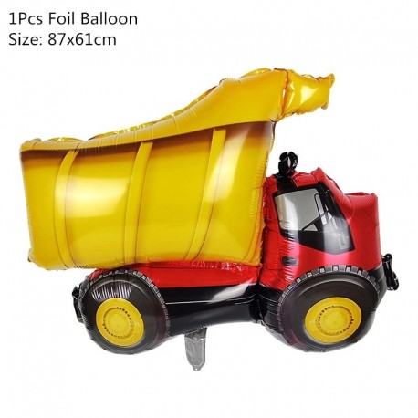 1db fólia léggömb - Építőipari traktor téma kotrógép felfújható léggömbök teherautó transzparensek baba zuhany