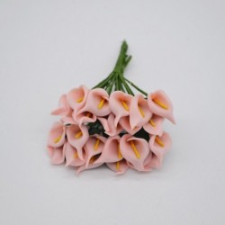 őszibarack - 36db Mini PE Calla Lily művirág csokor többszínű rózsa esküvői party virág dekoráció scrapbooking hamis