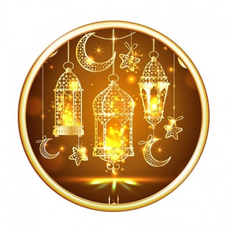 Stílus2 - Eid Mubarak fal matrica Ramadan dekoráció otthoni Hold csillag ablak matrica Ramadan Kareem szoba fal matrica Eid
