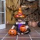 narancs - 1db Halloween boszorkány sapka LED-es izzó boszorkánykalapkal, lógó Halloween dekorációval