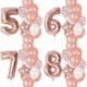 szám9 készlet - 12db-os fólia rózsaarany latex lufi boldog születésnapot party dekoráció gyerekek kislány fiú 1. éves