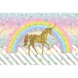 Stílus5 - 180x110cm szivárvány egyszarvú háttér gril 1. egyszarvú téma születésnapi party dekoráció kellékek baba