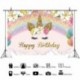 Stílus7 - 180x110cm szivárvány egyszarvú háttér gril 1. egyszarvú téma születésnapi party dekoráció kellékek baba