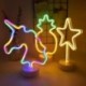 H - Flamingo Unicorn Neon Sign LED éjszakai lámpa otthoni gyerekszoba dekorációhoz Hawaii trópusi party esküvői