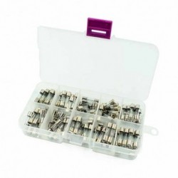 100 doboz 5x20mm-es üveg biztosítékkal 0,2A ~ 20A biztosíték vegyes doboz