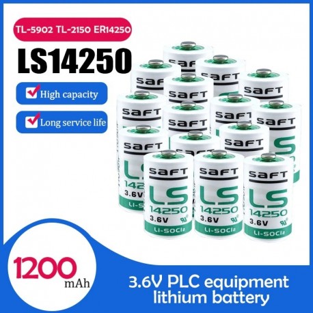 50db új SAFT LS14250 14250 1/2 AA 1 / 2AA 3.6V lítium elem PLC berendezésekhez CNC gépmérő riasztórendszer száraz elem