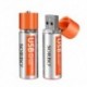 2 db AA 2 db AAA SORBO USB újratölthető akkumulátor, 1,5 V, 1200 mAh Li akkumulátor, 1 órás gyors töltés, 1000-szeres