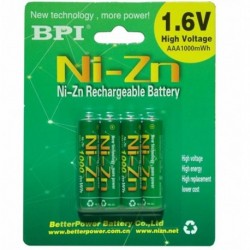 4 db / tétel 1,6v aaa 1000mAh újratölthető akkumulátor nizn Ni-Zn aaa 1,5v újratölthető akkumulátor Nagy