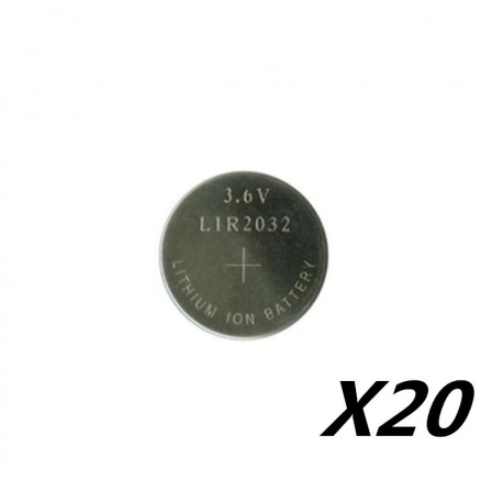 Névleges feszültség: 3,6 V - 20PCS 3.6V LIR2032 lir 2032 lítium-ion újratölthető akkumulátor 40mah Li-ion gombos