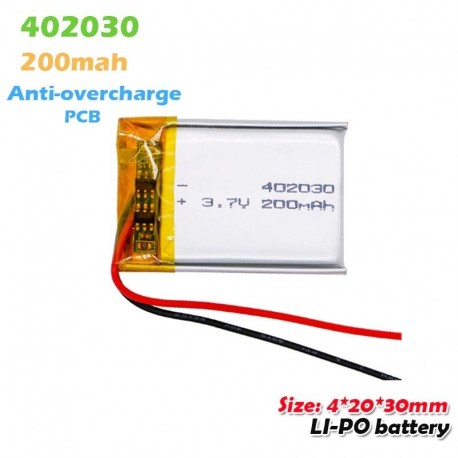 4db - 402030 3,7 V 200 mAh Lipo lítium polimer újratölthető akkumulátor GPS MP3 MP4 MP5 Bluetooth headset hangszóró