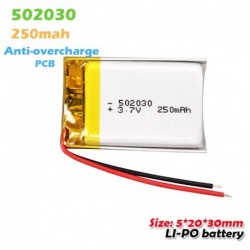 1 DB - 502030 3,7 V 250 mAh Li-ion lítium polimer újratölthető akkumulátor MP3 MP4 bluetooth headset hangszóró kamerához