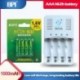 4db 1.6v AAA 1000mWh Ni-Zn NiZn újratölthető akkumulátor készlet   1db intelligens töltő kábellel Ni-Zn Ni-Mh AA AAA