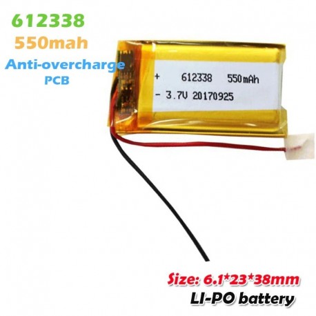 2db - 612338 602540 3,7 V 550 mAh újratölthető lítium polimer akkumulátor GPS MP3 MP4 telefonhoz bluetooth hangszóró