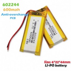 1 DB - 3.7v 600mAh 602244 újratölthető Li-polimer akkumulátor mp3 mp4 mp5 DVD MID PDA GPS Bluetooth hangszóró szelfi botok