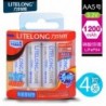4db / tétel Új nagy kapacitású LITELONG 14500 AA 1200mah 3,2 V LiFeP04 újratölthető akkumulátor