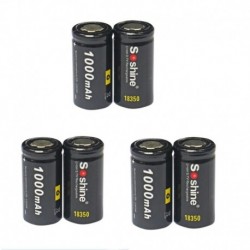 6db Soshine 18350 Li-ion akkumulátor 3.7V 1000mAh újratölthető akkumulátor